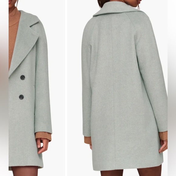 AVEC LES FILLES Women's  Collar Coat Size Medium Moss, Light Green - Picture 2 of 13